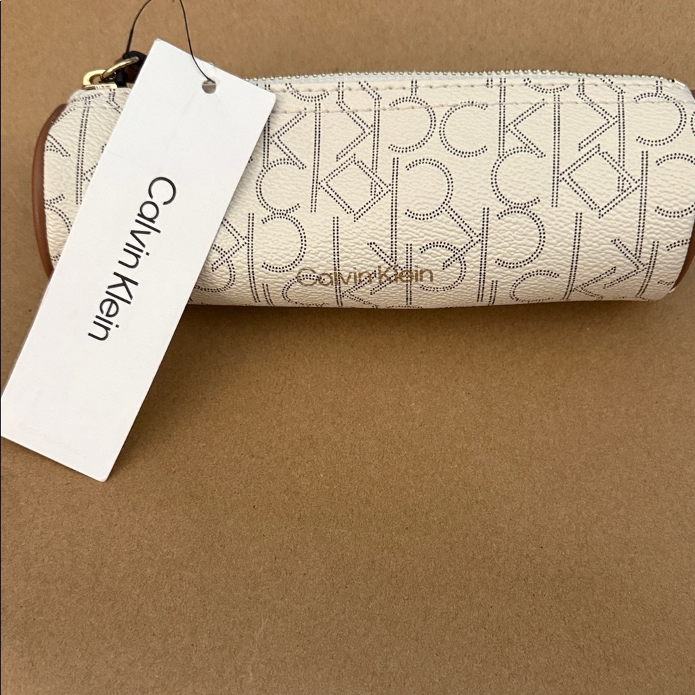 Calvin Klein Cream Monogram Pouch